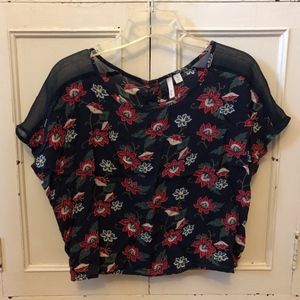 Button Back Floral Blouse